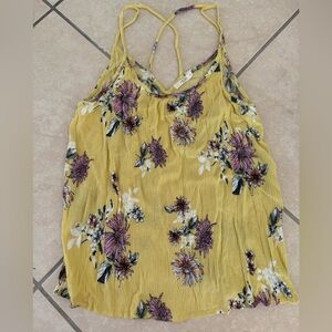 Le Lis Yellow Casual Floral Tank Top M